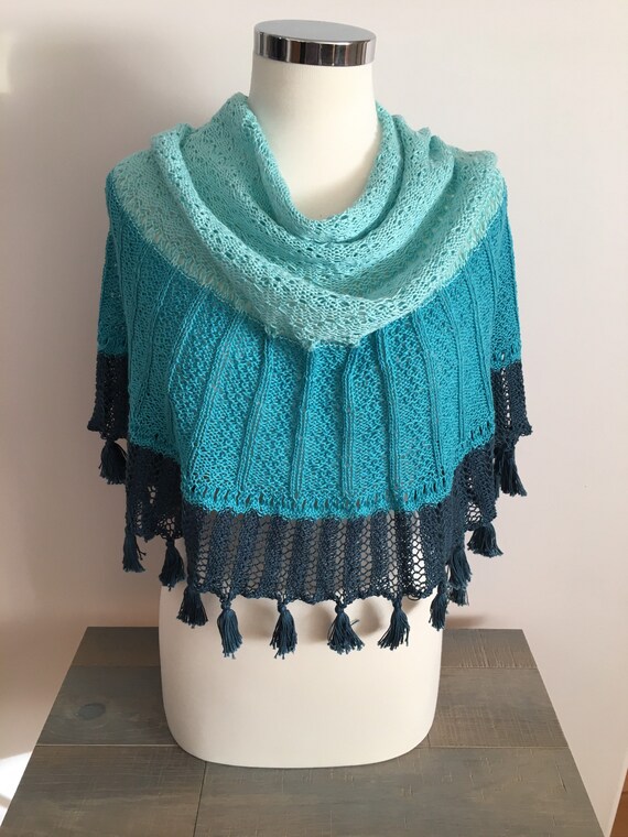 Jewel 3 skein shawl kit on 100/% pima cotton DK