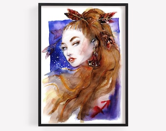 Sagittarius girl Original painting