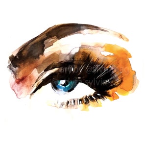 Watercolor blue eye instant download