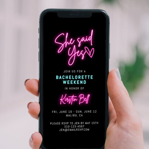 Evite Bachelorette Party
 Bachelorette Party Evite Bachelorette Mobile Invitation Etsy