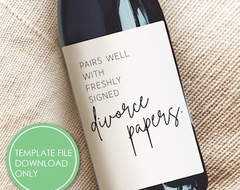 DIY Template Freshyl Signed Divorce Papers, divorced breakup happily divorced gift for her him, Funny Divorce party idea Digital download
