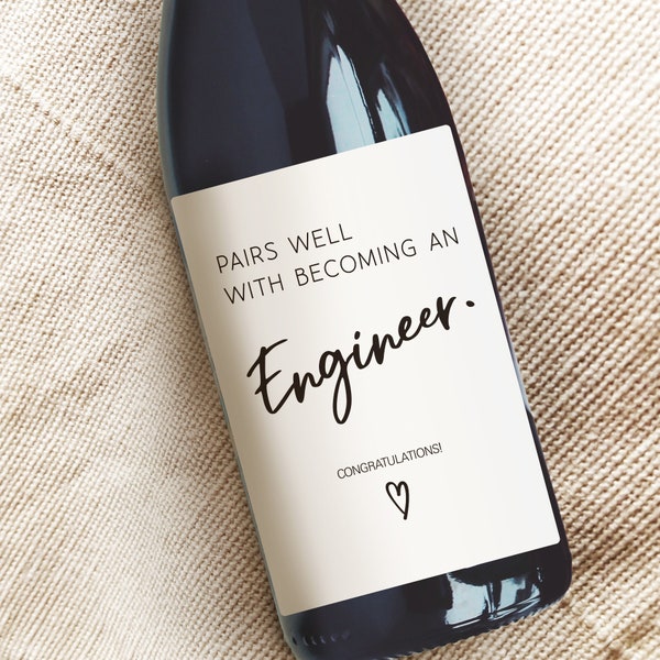 Engineer Graduation Gift, University College Bootcamp Graduation Wine Label, Software fronend backend Engineer Gift for Her, Gift For Him