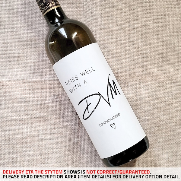 VET Degree Doctor of Veterinary Medicine Gift, DVM Wine Label, Graduation Gift for , Pairs Well with a DVM, Graduation gift