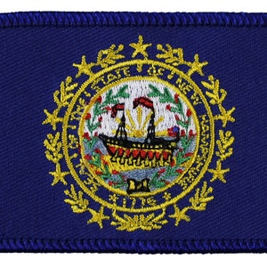May include: Embroidered patch featuring the state seal of Connecticut. The seal depicts a ship sailing on a body of water with a sun rising in the background. The words "State of Connecticut" and "Qui Transtulit Sustinet" are inscribed around the seal.