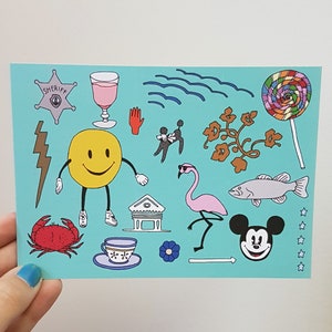 Blaugrün Postkarte