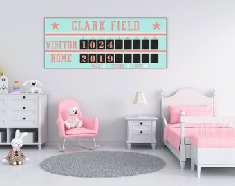 Girl Softball Personalized Scoreboard Softball Scoreboard Etsy