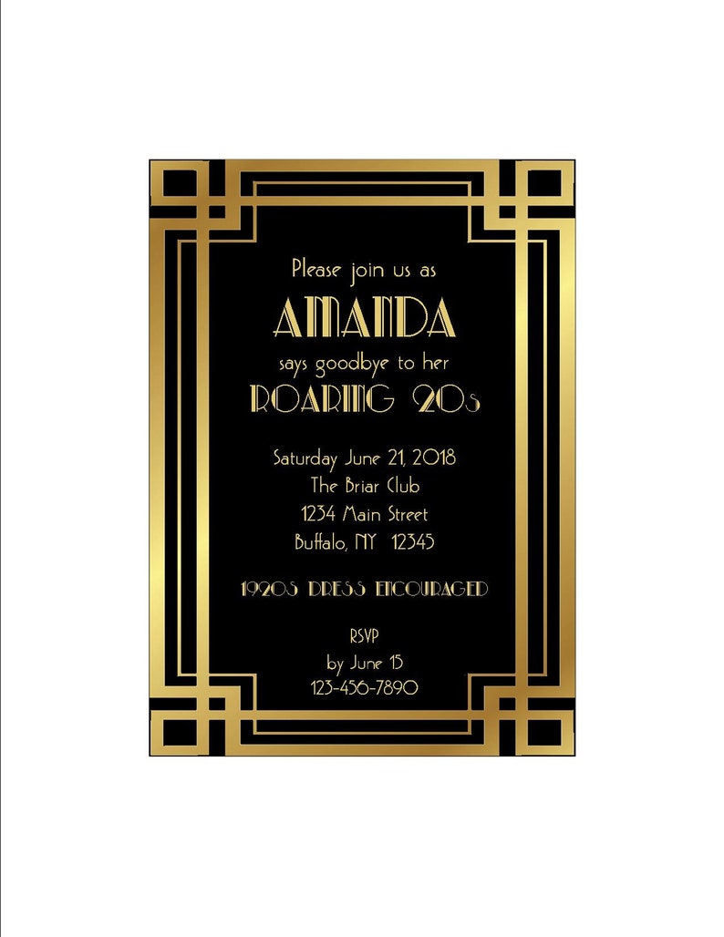 Say Goodbye To Roaring 20s Invitation Great Gatsby Roaring Etsy