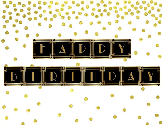 Great Gatsby Roaring 20s Prohibition Art Deco Birthday Banner Etsy