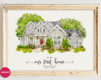 Custom Drawing Illustration Custom House Portrait Personalized House Portrait Personalized Art Custom Art