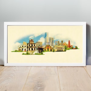 Hanoi Stadt Kunstwerk, Hanoi Skyline, Panorama Hanoi Poster, Hanoi Druck, Aquarell Hanoi Stadt Illustration, Hanoi Karte, Stadt Kunst, Wand Kunst