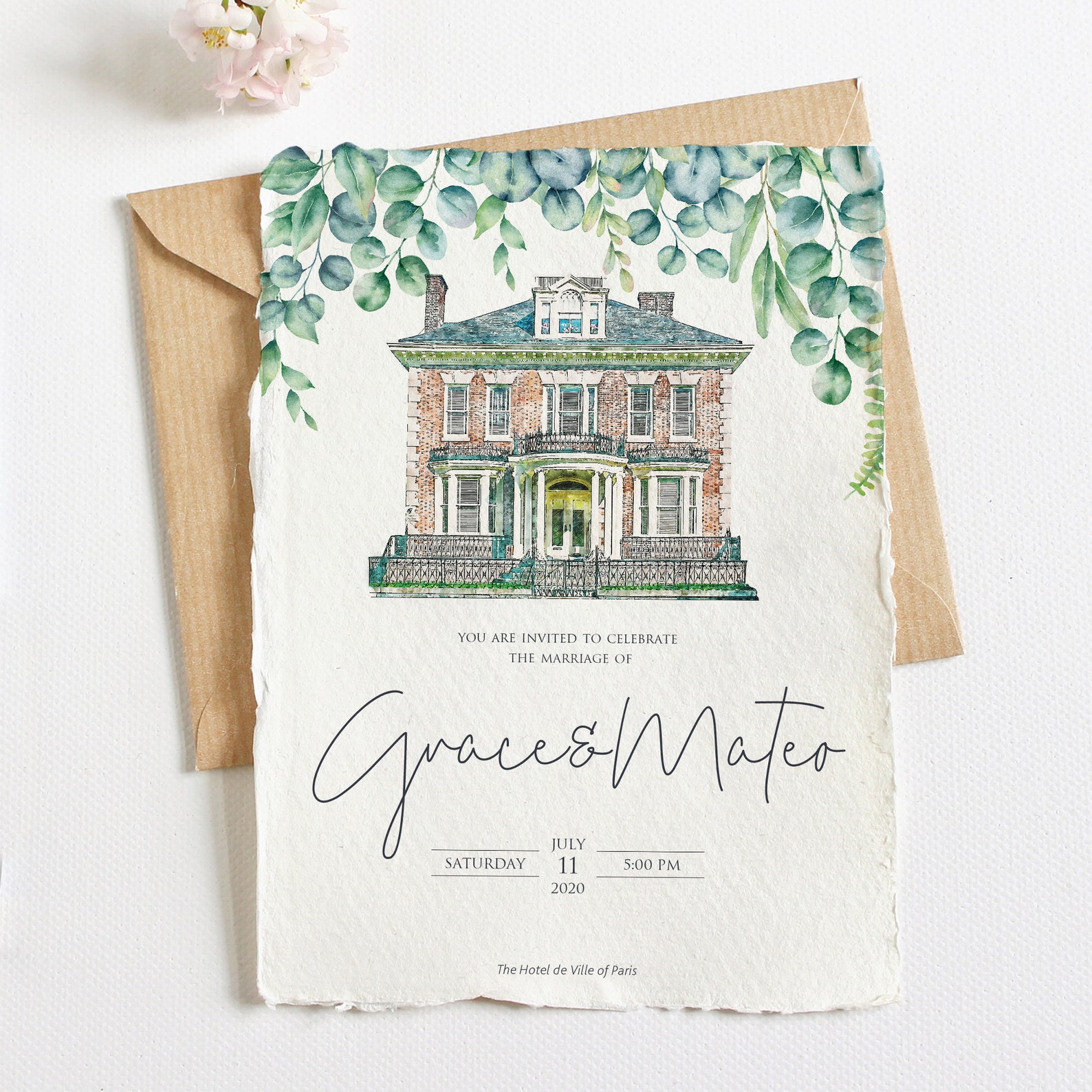 Personalized Wedding Invitation Venue Painting Invitation Etsy