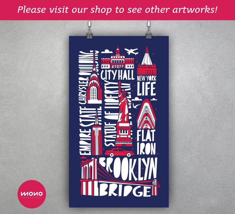 Cartel de bocetos de la ciudad de Nueva York, cartel panorámico de dibujo a mano de Nueva York, obras de arte de Nueva York, cartel de boceto de la ciudad, horizonte de Nueva York, horizonte de la ciudad, nueva york imagen 5