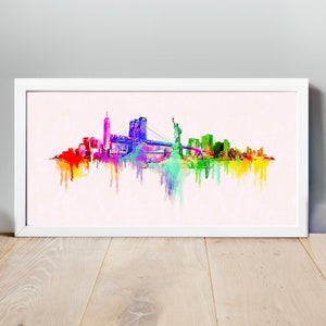 Aangepaste stad aquarel, aangepaste City Poster, aangepast stad Print, stad illustratie, aangepaste volgorde, stadsplan Design Artwork Skyline
