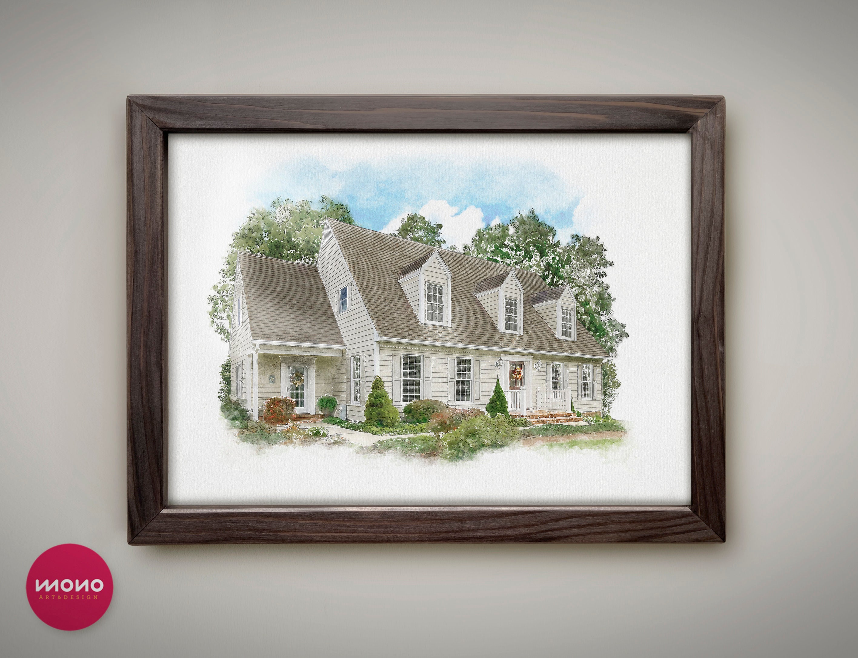 家の絵、家のイラストレーション、家の塗装、家の絵画、家の肖像画