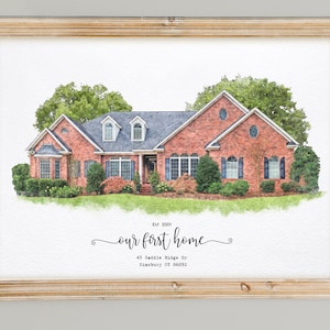 Custom Watercolor House Portrait,Watercolor House Painting,Personalized Housewarming Gift,First Home Gift,Realtor Closing Gift,Home Portrait