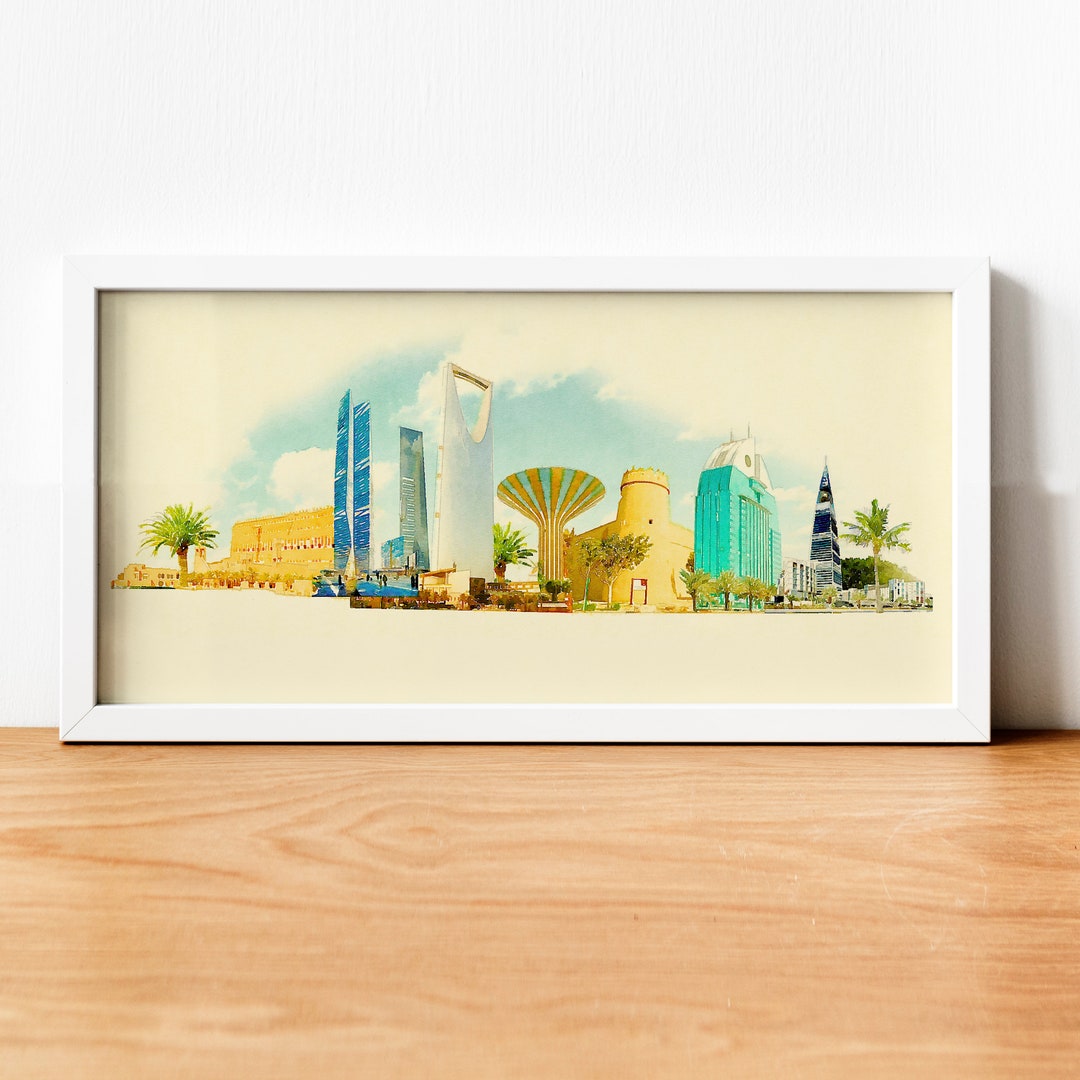 Watercolor Riyadh City Illustration, Riyadh Artwork, Riyadh Skyline ...