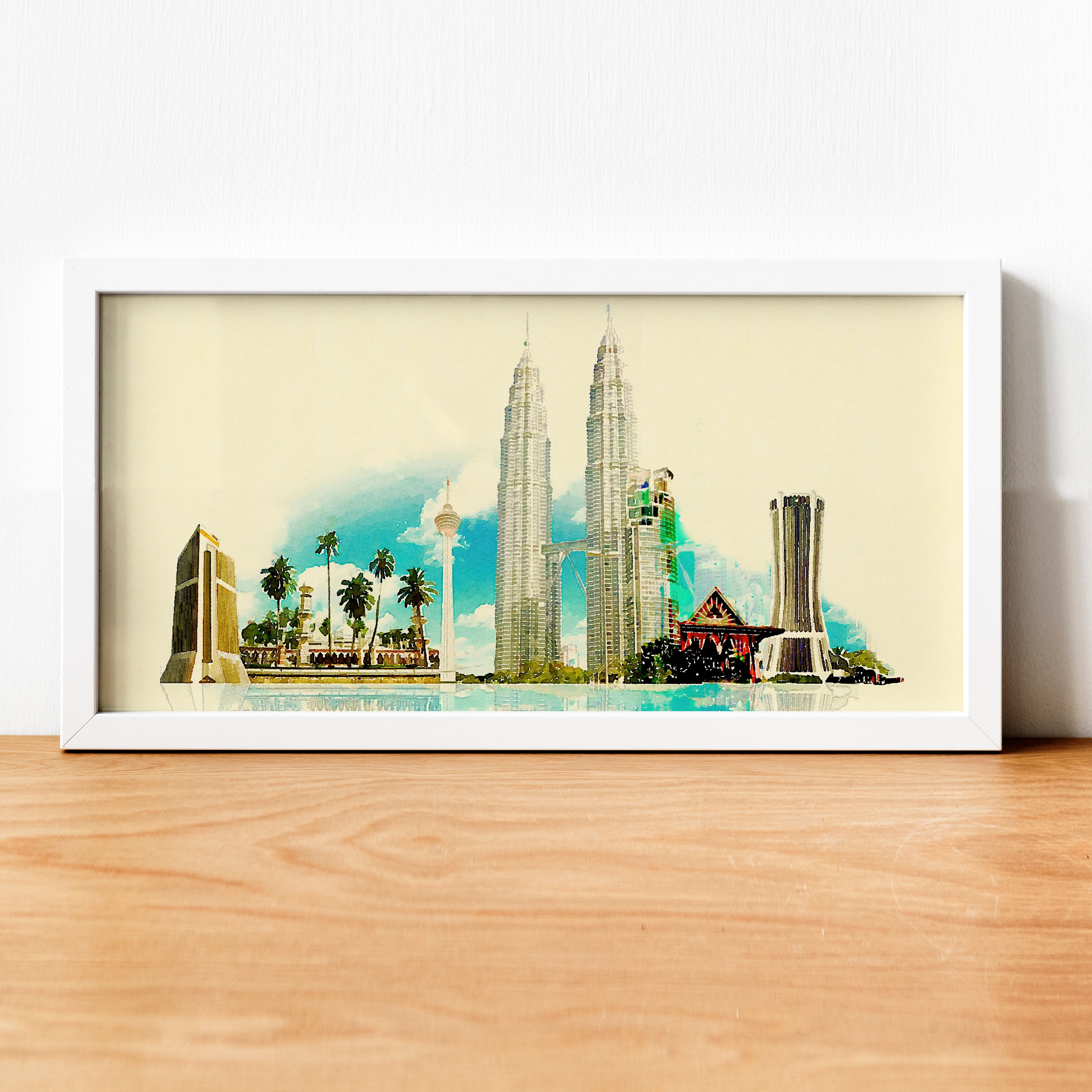 Watercolor Kuala Lumpur Illustration, Kuala Lumpur Artwork, Kuala