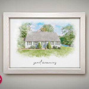Realtor Gift, Gift for Client, New Home Gift, First Home Gift, Custom House Portrait Watercolor, Watercolor House Painting, Moving Gift