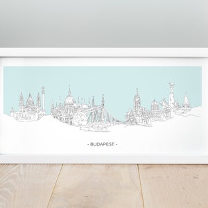 Skizze-Budapest City-Poster, Hand-Zeichnung Budapest Panorama Poster, Budapest Kunstwerk, Budapest Skyline, Stadt Kunst, Stadtplan, Stadt Druck