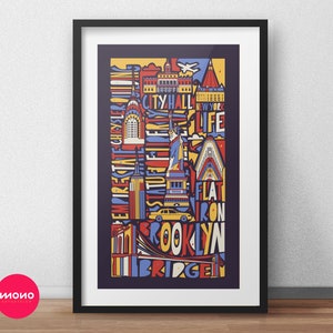 Custom-City-Poster-Design, Custom-City-Poster, angepasst Stadt Druck, Stadt Illustration, kundenspezifischen Auftrag, Stadtplan Design Kunstwerk Skyline