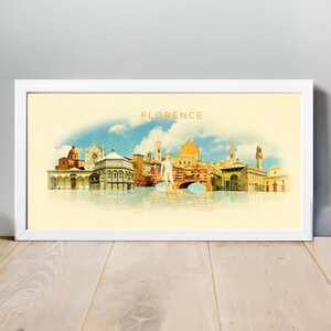 Aquarell Florenz Stadt Illustration, Florenz Kunstwerk, Florenz Skyline, Panorama Florenz Poster, Florenz, Florenz Karte, Stadt Druckkunst