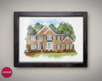 Custom House Portrait Watercolor,Watercolor House Painting,Personalized Housewarming Gift,First Home Gift,Realtor Closing Gift,Home Portrait
