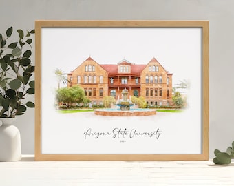 School Portrait, Graduation Portrait, Teacher Retirement Gift, School Principal Gift, New School Gift, Graduation Gift, Watercolor Painting