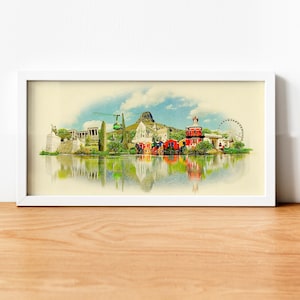 Aquarell Kapstadt Stadt Illustration, Kapstadt Kunstwerk, Kapstadt Skyline, Panorama Kapstadt Poster, Kapstadt Druck, Stadt Kunst, Wand-Kunst-Karte