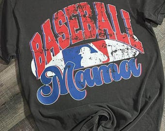 Distressed Baseball Mama Dad Grandma Grandpa Comfort Colors Game Day Tee