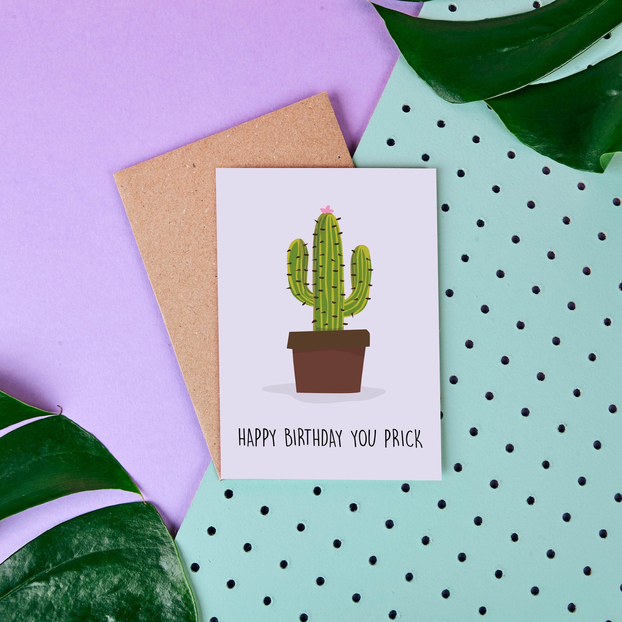 Happy Birthday You Prick Cactus Greeting Card Cactus Etsy Singapore