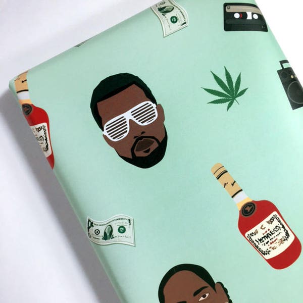Rapping Paper - Papel de regalo de hip hop - Snoop Dogg - Kendrick Lamar - Kanye West - Jay Z - Hip hop - Gift Wrap