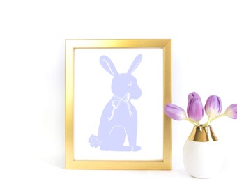 Printable Art: Bunny Silhouette in Lavender | Nursery & Children's Prints