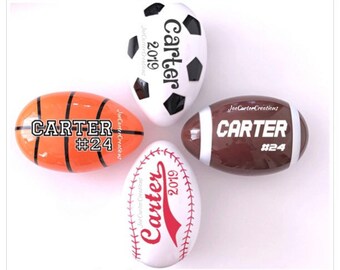 Jumbo Easter Egg, Personalized Jumbo Egg, Soccer Egg, Easter Basket Stuffer, Sports Themed Easter Egg, Football Egg, Basketball Egg, Sports