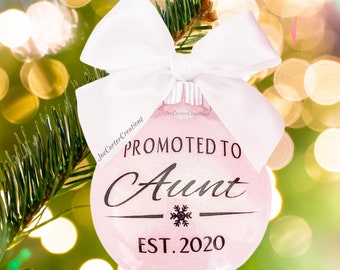 Pregnancy Announcement Ornament, Baby Announcement Ornament, Promoted to Aunt,