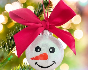 Personalized Snowman Ornament, snowman ornament, plush snowman, Christmas Snowman Ornament
