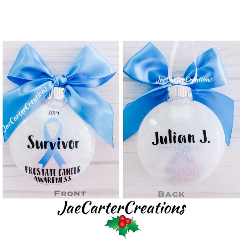 Blue Ribbon Ornament, Colon Cancer Awareness Ornament, Prostate Cancer Awareness Ornament , Thyroid Disease Awareness Ornament image 3