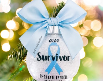 Blue Ribbon Ornament, Colon Cancer Awareness Ornament, Prostate Cancer Awareness Ornament , Thyroid Disease Awareness Ornament