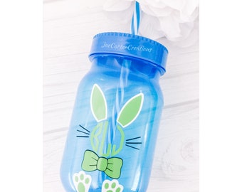 Easter Tumbler, Mason Jar Bunny Tumbler