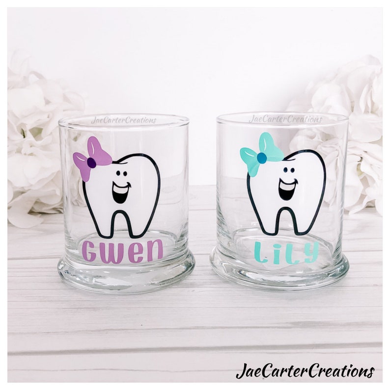 Personalized Glass Toothbrush Holder for kids, Pencil Holder image 4