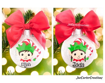 Elf Ornament Personalized, kid's elf ornament, elf ornament, Personalized Christmas Ornament, Personalized Elf Christmas Ornament, plush Elf