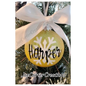 Personalized Snowflake Ornament, monogrammed ornament, custom snowflake ornaments, custom glitter ornaments image 2