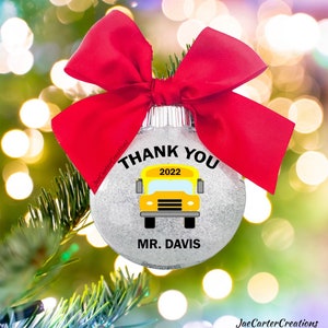 School Bus Ornament, Ornaments for Teachers, Bus Driver Ornament image 1