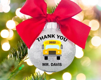 School Bus Ornament, Ornaments for Teachers, Bus Driver Ornament
