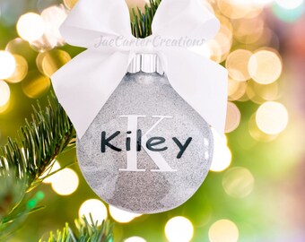 Monogrammed Ornament, Personalized Ornament, Glitter Personalized Ornament, personalized ornaments