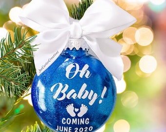 Pregnancy Announcement Ornament, Pregnancy Ornament, Baby Announcement Ornament, Oh Baby Ornament