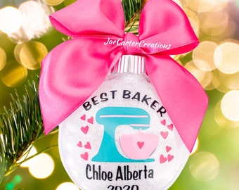 Baker Ornament, Ornaments for a Pastry Chef, Baker Ornament, Personalized Bakery Ornament, Ornament for a Baker, Mixer Ornament