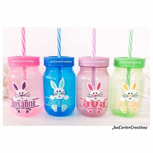 Easter Tumbler, Mason Jar Bunny Tumbler image 3