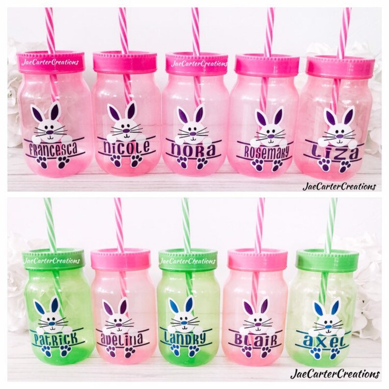 Easter Tumbler, Mason Jar Bunny Tumbler image 2