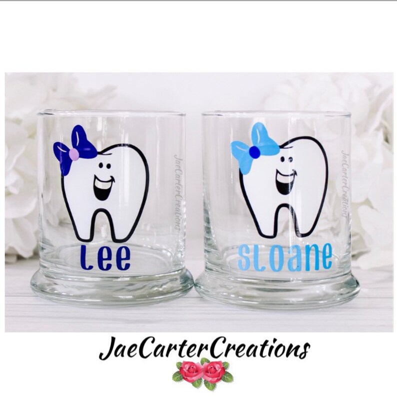 Personalized Glass Toothbrush Holder for kids, Pencil Holder image 3