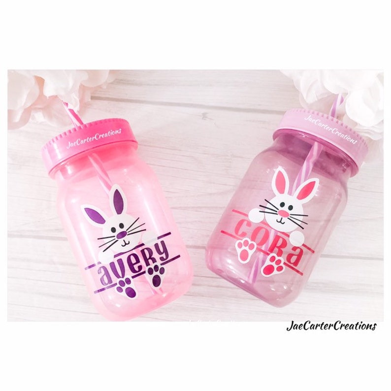 Easter Tumbler, Mason Jar Bunny Tumbler image 5